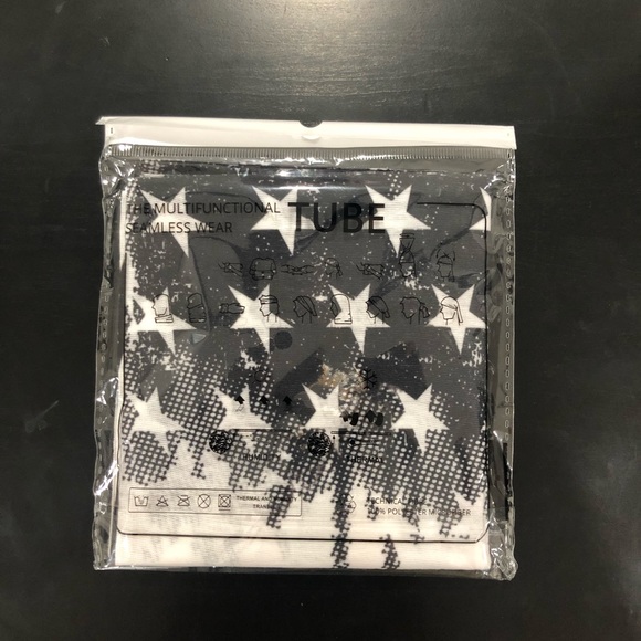 Black/white American flag face shield/tube bandana - Picture 3 of 9